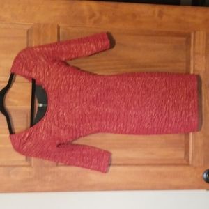 Material Girl women's size XS 3/4 sleeve ruched metallic fabric dress